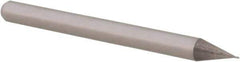 Accupro - 0.011", 0.016" LOC, 1/8" Shank Diam, 1-1/2" OAL, 4 Flute, Solid Carbide Square End Mill - Single End, Uncoated, Spiral Flute, 30° Helix, Centercutting, Right Hand Cut, Right Hand Flute, Series Miniature - USA Tool & Supply