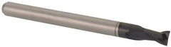 Accupro - 0.12", 0.18" LOC, 1/8" Shank Diam, 1-1/2" OAL, 2 Flute, Solid Carbide Square End Mill - Single End, AlTiN Finish, Spiral Flute, 30° Helix, Centercutting, Right Hand Cut, Right Hand Flute, Series Miniature - USA Tool & Supply