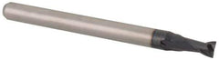 Accupro - 0.1", 0.15" LOC, 1/8" Shank Diam, 1-1/2" OAL, 2 Flute, Solid Carbide Square End Mill - Single End, AlTiN Finish, Spiral Flute, 30° Helix, Centercutting, Right Hand Cut, Right Hand Flute, Series Miniature - USA Tool & Supply