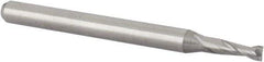 Accupro - 5/64", 0.234" LOC, 1/8" Shank Diam, 1-1/2" OAL, 2 Flute, Solid Carbide Square End Mill - Single End, Uncoated, Spiral Flute, 30° Helix, Centercutting, Right Hand Cut, Right Hand Flute, Series Miniature - USA Tool & Supply