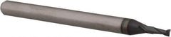 Accupro - 0.055", 0.129" LOC, 1/8" Shank Diam, 1-1/2" OAL, 2 Flute, Solid Carbide Square End Mill - Single End, AlTiN Finish, Spiral Flute, 30° Helix, Centercutting, Right Hand Cut, Right Hand Flute - USA Tool & Supply