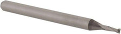 Accupro - 0.051", 0.153" LOC, 1/8" Shank Diam, 1-1/2" OAL, 2 Flute, Solid Carbide Square End Mill - Single End, Uncoated, Spiral Flute, 30° Helix, Centercutting, Right Hand Cut, Right Hand Flute, Series Miniature - USA Tool & Supply