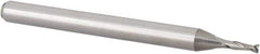 Accupro - 3/64", 0.141" LOC, 1/8" Shank Diam, 1-1/2" OAL, 2 Flute, Solid Carbide Square End Mill - Single End, Uncoated, Spiral Flute, 30° Helix, Centercutting, Right Hand Cut, Right Hand Flute, Series Miniature - USA Tool & Supply