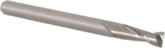 Accupro - 0.12", 0.36" LOC, 1/8" Shank Diam, 1-1/2" OAL, 2 Flute, Solid Carbide Square End Mill - Single End, Uncoated, Spiral Flute, 30° Helix, Centercutting, Right Hand Cut, Right Hand Flute, Series Miniature - USA Tool & Supply