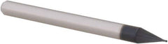 Accupro - 0.016", 0.024" LOC, 1/8" Shank Diam, 1-1/2" OAL, 4 Flute, Solid Carbide Square End Mill - Single End, AlTiN Finish, Spiral Flute, 30° Helix, Centercutting, Right Hand Cut, Right Hand Flute, Series Miniature - USA Tool & Supply