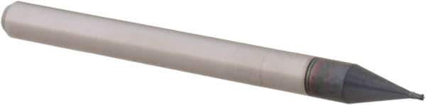Accupro - 0.02", 0.03" LOC, 1/8" Shank Diam, 1-1/2" OAL, 4 Flute, Solid Carbide Square End Mill - Single End, AlTiN Finish, Spiral Flute, 30° Helix, Centercutting, Right Hand Cut, Right Hand Flute, Series Miniature - USA Tool & Supply