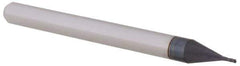 Accupro - 0.021", 0.063" LOC, 1/8" Shank Diam, 1-1/2" OAL, 4 Flute, Solid Carbide Square End Mill - Single End, AlTiN Finish, Spiral Flute, 30° Helix, Centercutting, Right Hand Cut, Right Hand Flute, Series Miniature - USA Tool & Supply