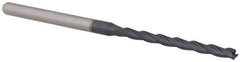 Accupro - 3/32", 1-1/8" LOC, 1/8" Shank Diam, 2-1/2" OAL, 3 Flute, Solid Carbide Square End Mill - Single End, AlTiN Finish, Spiral Flute, 30° Helix, Centercutting, Right Hand Cut, Right Hand Flute, Series Miniature - USA Tool & Supply
