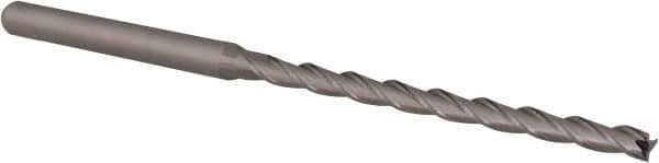 Accupro - 3/32", 1.4" LOC, 1/8" Shank Diam, 3" OAL, 3 Flute, Solid Carbide Square End Mill - Single End, Uncoated, Spiral Flute, 30° Helix, Centercutting, Right Hand Cut, Right Hand Flute, Series Miniature - USA Tool & Supply