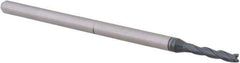 Accupro - 0.08", 0.406" LOC, 1/8" Shank Diam, 2-1/2" OAL, 3 Flute, Solid Carbide Square End Mill - Single End, AlTiN Finish, Spiral Flute, 30° Helix, Centercutting, Right Hand Cut, Right Hand Flute, Series Miniature - USA Tool & Supply