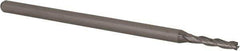 Accupro - 0.08", 0.406" LOC, 1/8" Shank Diam, 2-1/2" OAL, 3 Flute, Solid Carbide Square End Mill - Single End, Uncoated, Spiral Flute, 30° Helix, Centercutting, Right Hand Cut, Right Hand Flute, Series Miniature - USA Tool & Supply