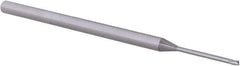 Accupro - 3/64", 0.07" LOC, 1/8" Shank Diam, 2-1/2" OAL, 3 Flute, Solid Carbide Square End Mill - Single End, Uncoated, Spiral Flute, 30° Helix, Centercutting, Right Hand Cut, Right Hand Flute, Series Miniature - USA Tool & Supply