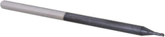 Accupro - 0.04", 0.06" LOC, 1/8" Shank Diam, 2-1/2" OAL, 3 Flute, Solid Carbide Square End Mill - Single End, AlTiN Finish, Spiral Flute, 30° Helix, Centercutting, Right Hand Cut, Right Hand Flute, Series Miniature - USA Tool & Supply