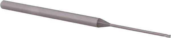Accupro - 0.04", 0.06" LOC, 1/8" Shank Diam, 2-1/2" OAL, 3 Flute, Solid Carbide Square End Mill - Single End, Uncoated, Spiral Flute, 30° Helix, Centercutting, Right Hand Cut, Right Hand Flute, Series Miniature - USA Tool & Supply
