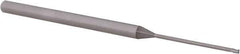 Accupro - 0.04", 0.06" LOC, 1/8" Shank Diam, 2-1/2" OAL, 3 Flute, Solid Carbide Square End Mill - Single End, Uncoated, Spiral Flute, 30° Helix, Centercutting, Right Hand Cut, Right Hand Flute, Series Miniature - USA Tool & Supply