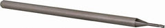Accupro - 0.0394", 0.059" LOC, 1/8" Shank Diam, 2-1/2" OAL, 3 Flute, Solid Carbide Square End Mill - Single End, Uncoated, Spiral Flute, 30° Helix, Centercutting, Right Hand Cut, Right Hand Flute, Series Miniature - USA Tool & Supply