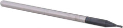 Accupro - 0.035", 0.052" LOC, 1/8" Shank Diam, 2-1/2" OAL, 3 Flute, Solid Carbide Square End Mill - Single End, AlTiN Finish, Spiral Flute, 30° Helix, Centercutting, Right Hand Cut, Right Hand Flute, Series Miniature - USA Tool & Supply