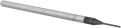 Accupro - 1/32", 0.046" LOC, 1/8" Shank Diam, 2-1/2" OAL, 3 Flute, Solid Carbide Square End Mill - Single End, AlTiN Finish, Spiral Flute, 30° Helix, Centercutting, Right Hand Cut, Right Hand Flute, Series Miniature - USA Tool & Supply