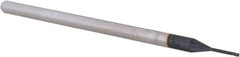 Accupro - 1/32", 0.046" LOC, 1/8" Shank Diam, 2-1/2" OAL, 3 Flute, Solid Carbide Square End Mill - Single End, AlTiN Finish, Spiral Flute, 30° Helix, Centercutting, Right Hand Cut, Right Hand Flute, Series Miniature - USA Tool & Supply