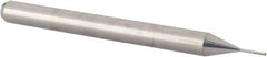 Accupro - 1/32", 0.093" LOC, 1/8" Shank Diam, 1-1/2" OAL, 4 Flute, Solid Carbide Square End Mill - Single End, Uncoated, Spiral Flute, 30° Helix, Centercutting, Right Hand Cut, Right Hand Flute, Series Miniature - USA Tool & Supply
