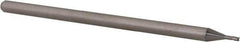 Accupro - 0.04", 0.06" LOC, 1/8" Shank Diam, 2-1/2" OAL, 3 Flute, Solid Carbide Square End Mill - Single End, Uncoated, Spiral Flute, 30° Helix, Centercutting, Right Hand Cut, Right Hand Flute, Series Miniature - USA Tool & Supply