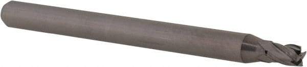 Accupro - 0.09", 0.135" LOC, 1/8" Shank Diam, 1-1/2" OAL, 4 Flute, Solid Carbide Square End Mill - Single End, Uncoated, Spiral Flute, 30° Helix, Centercutting, Right Hand Cut, Right Hand Flute, Series Miniature - USA Tool & Supply