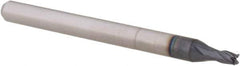 Accupro - 0.07", 0.105" LOC, 1/8" Shank Diam, 1-1/2" OAL, 4 Flute, Solid Carbide Square End Mill - Single End, AlTiN Finish, Spiral Flute, 30° Helix, Centercutting, Right Hand Cut, Right Hand Flute, Series Miniature - USA Tool & Supply