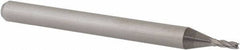 Accupro - 0.042", 0.126" LOC, 1/8" Shank Diam, 1-1/2" OAL, 4 Flute, Solid Carbide Square End Mill - Single End, Uncoated, Spiral Flute, 30° Helix, Centercutting, Right Hand Cut, Right Hand Flute, Series Miniature - USA Tool & Supply
