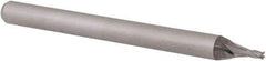 Accupro - 0.04", 0.06" LOC, 1/8" Shank Diam, 1-1/2" OAL, 4 Flute, Solid Carbide Square End Mill - Single End, Uncoated, Spiral Flute, 30° Helix, Centercutting, Right Hand Cut, Right Hand Flute, Series Miniature - USA Tool & Supply