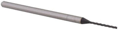 Accupro - 0.04", 0.48" LOC, 1/8" Shank Diam, 2-1/2" OAL, 3 Flute, Solid Carbide Square End Mill - Single End, AlTiN Finish, Spiral Flute, 30° Helix, Centercutting, Right Hand Cut, Right Hand Flute, Series Miniature - USA Tool & Supply