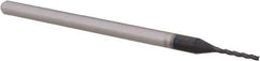 Accupro - 0.04", 0.325" LOC, 1/8" Shank Diam, 2-1/2" OAL, 3 Flute, Solid Carbide Square End Mill - Single End, AlTiN Finish, Spiral Flute, 30° Helix, Centercutting, Right Hand Cut, Right Hand Flute, Series Miniature - USA Tool & Supply