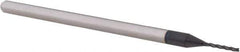 Accupro - 0.035", 0.28" LOC, 1/8" Shank Diam, 2-1/2" OAL, 3 Flute, Solid Carbide Square End Mill - Single End, AlTiN Finish, Spiral Flute, 30° Helix, Centercutting, Right Hand Cut, Right Hand Flute, Series Miniature - USA Tool & Supply