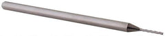 Accupro - 0.035", 0.28" LOC, 1/8" Shank Diam, 2-1/2" OAL, 3 Flute, Solid Carbide Square End Mill - Single End, Uncoated, Spiral Flute, 30° Helix, Centercutting, Right Hand Cut, Right Hand Flute, Series Miniature - USA Tool & Supply