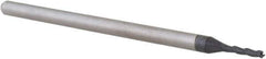 Accupro - 0.055", 0.275" LOC, 1/8" Shank Diam, 2-1/2" OAL, 3 Flute, Solid Carbide Square End Mill - Single End, AlTiN Finish, Spiral Flute, 30° Helix, Centercutting, Right Hand Cut, Right Hand Flute, Series Miniature - USA Tool & Supply