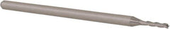 Accupro - 0.06", 0.312" LOC, 1/8" Shank Diam, 2-1/2" OAL, 3 Flute, Solid Carbide Square End Mill - Single End, Uncoated, Spiral Flute, 30° Helix, Centercutting, Right Hand Cut, Right Hand Flute, Series Miniature - USA Tool & Supply
