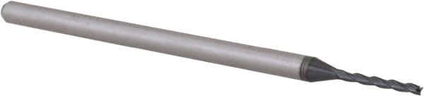 Accupro - 0.05", 0.4" LOC, 1/8" Shank Diam, 2-1/2" OAL, 3 Flute, Solid Carbide Square End Mill - Single End, AlTiN Finish, Spiral Flute, 30° Helix, Centercutting, Right Hand Cut, Right Hand Flute, Series Miniature - USA Tool & Supply