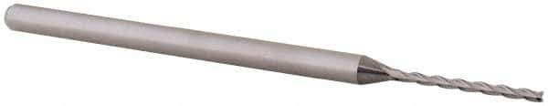 Accupro - 0.05", 0.6" LOC, 1/8" Shank Diam, 2-1/2" OAL, 3 Flute, Solid Carbide Square End Mill - Single End, Uncoated, Spiral Flute, 30° Helix, Centercutting, Right Hand Cut, Right Hand Flute, Series Miniature - USA Tool & Supply