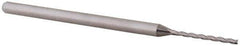 Accupro - 0.05", 0.6" LOC, 1/8" Shank Diam, 2-1/2" OAL, 3 Flute, Solid Carbide Square End Mill - Single End, Uncoated, Spiral Flute, 30° Helix, Centercutting, Right Hand Cut, Right Hand Flute, Series Miniature - USA Tool & Supply
