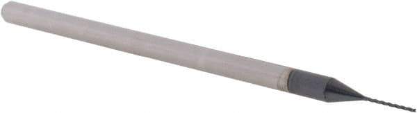 Accupro - 0.02", 1/4" LOC, 1/8" Shank Diam, 2-1/2" OAL, 3 Flute, Solid Carbide Square End Mill - Single End, AlTiN Finish, Spiral Flute, 30° Helix, Centercutting, Right Hand Cut, Right Hand Flute, Series Miniature - USA Tool & Supply