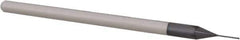 Accupro - 0.0156", 0.187" LOC, 1/8" Shank Diam, 2-1/2" OAL, 3 Flute, Solid Carbide Square End Mill - Single End, AlTiN Finish, Spiral Flute, 30° Helix, Centercutting, Right Hand Cut, Right Hand Flute, Series Miniature - USA Tool & Supply