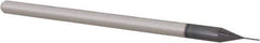 Accupro - 0.0156", 1/8" LOC, 1/8" Shank Diam, 2-1/2" OAL, 3 Flute, Solid Carbide Square End Mill - Single End, AlTiN Finish, Spiral Flute, 30° Helix, Centercutting, Right Hand Cut, Right Hand Flute, Series Miniature - USA Tool & Supply