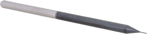 Accupro - 0.01", 0.08" LOC, 1/8" Shank Diam, 2-1/2" OAL, 3 Flute, Solid Carbide Square End Mill - Single End, AlTiN Finish, Spiral Flute, 30° Helix, Centercutting, Right Hand Cut, Right Hand Flute, Series Miniature - USA Tool & Supply
