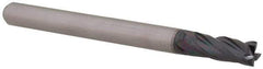 Accupro - 0.12", 0.36" LOC, 1/8" Shank Diam, 1-1/2" OAL, 4 Flute, Solid Carbide Square End Mill - Single End, AlTiN Finish, Spiral Flute, 30° Helix, Centercutting, Right Hand Cut, Right Hand Flute, Series Miniature - USA Tool & Supply