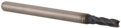 Accupro - 3/32", 0.279" LOC, 1/8" Shank Diam, 1-1/2" OAL, 4 Flute, Solid Carbide Square End Mill - Single End, AlTiN Finish, Spiral Flute, 30° Helix, Centercutting, Right Hand Cut, Right Hand Flute, Series Miniature - USA Tool & Supply