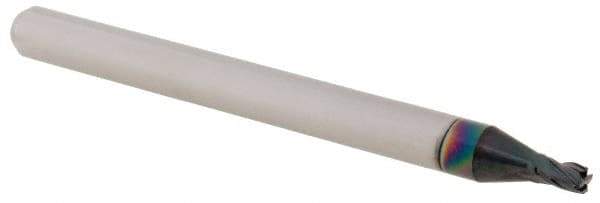 Accupro - 1/16", 4 Flute, Single End, Solid Carbide, 0.015" Corner Radius End Mill - 1-1/2" OAL, 30° Helix, Right Hand Flute, 0.093" LOC, Right Hand Cut - USA Tool & Supply