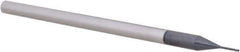 Accupro - 0.02", 3 Flute, Single End, Solid Carbide, 0.005" Corner Radius End Mill - 2-1/2" OAL, 30° Helix, Right Hand Flute, 0.03" LOC, Right Hand Cut, 0.16" Extended Reach - USA Tool & Supply