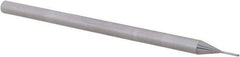 Accupro - 0.02", 3 Flute, Single End, Solid Carbide, 0.005" Corner Radius End Mill - 2-1/2" OAL, 30° Helix, Right Hand Flute, 0.03" LOC, Right Hand Cut, 0.16" Extended Reach - USA Tool & Supply