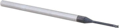Accupro - 3/64", 0.07" LOC, 1/8" Shank Diam, 2-1/2" OAL, 3 Flute, Solid Carbide Square End Mill - Single End, AlTiN Finish, Spiral Flute, 30° Helix, Centercutting, Right Hand Cut, Right Hand Flute, Series Miniature - USA Tool & Supply