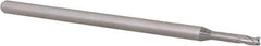 Accupro - 5/64", 0.117" LOC, 1/8" Shank Diam, 2-1/2" OAL, 3 Flute, Solid Carbide Square End Mill - Single End, Uncoated, Spiral Flute, 30° Helix, Centercutting, Right Hand Cut, Right Hand Flute, Series Miniature - USA Tool & Supply