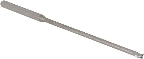 Accupro - 5/64", 0.117" LOC, 1/8" Shank Diam, 3" OAL, 3 Flute, Solid Carbide Square End Mill - Single End, Uncoated, Spiral Flute, 30° Helix, Centercutting, Right Hand Cut, Right Hand Flute, Series Miniature - USA Tool & Supply